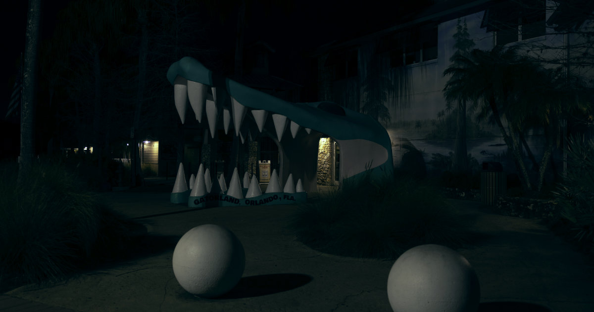 Orlando Outdoor Lighting Gatorland gator - off